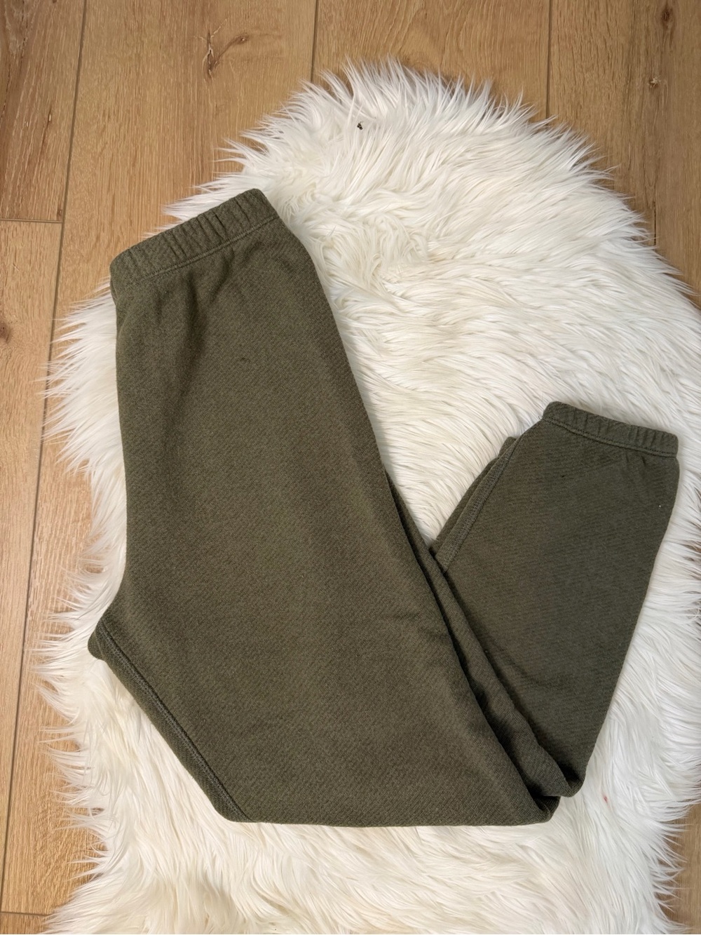 Jenni Kayne Olive Green Cotton Drawstring Sweatpants Size Small